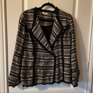 Moon River Black and Gold Blazer tweed metallic size L
